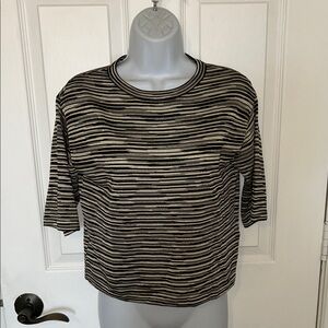 Missoni Black and White Striped Short Sleeve Top
